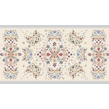 Alfombra Vinilica Floral Beige 97x48cm