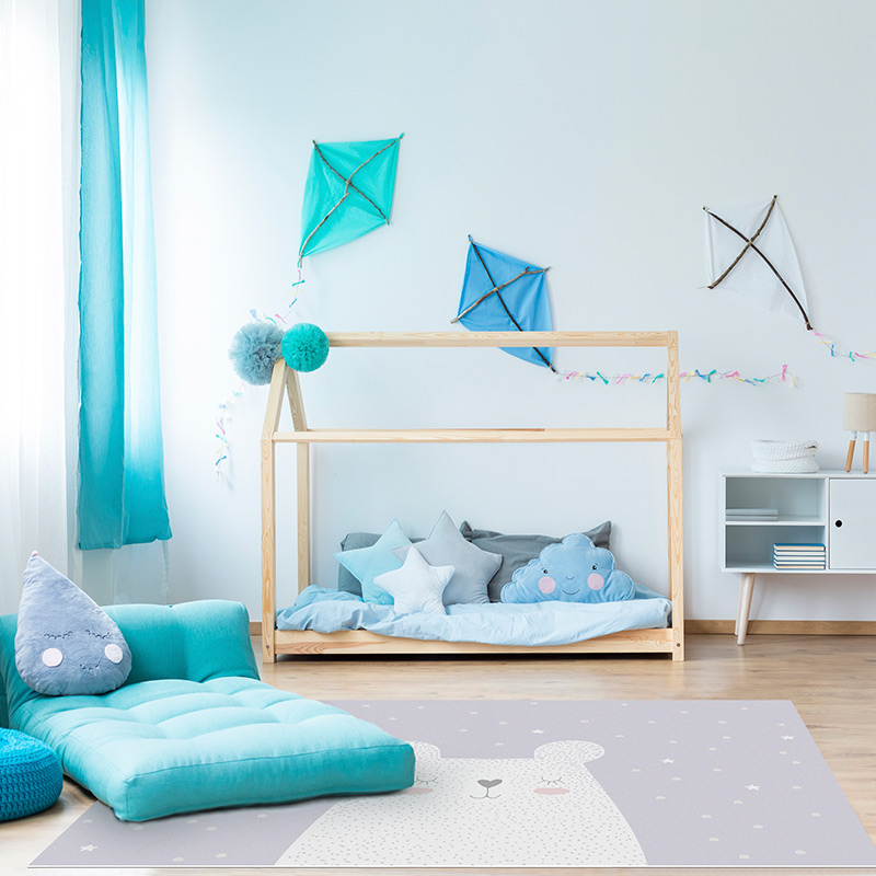 Vinylteppich für Kinder verträumter Bär Schlafzimmer Vinylteppich für Kinder verträumter Bär Schlafzimmer
